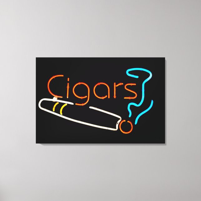 Lienzo Rótulo Neon Cigars (Anverso)