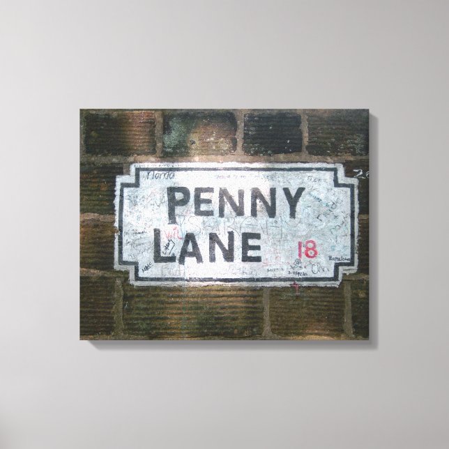 Lienzo Rótulo penny Lane Street (Anverso)