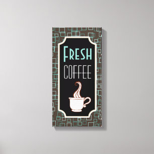 Lienzo Rótulo Retro Coffee Shop Wall Art