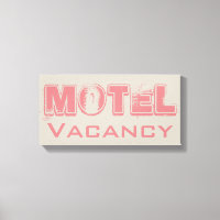 Rótulo Retro Pink Motel Canvas