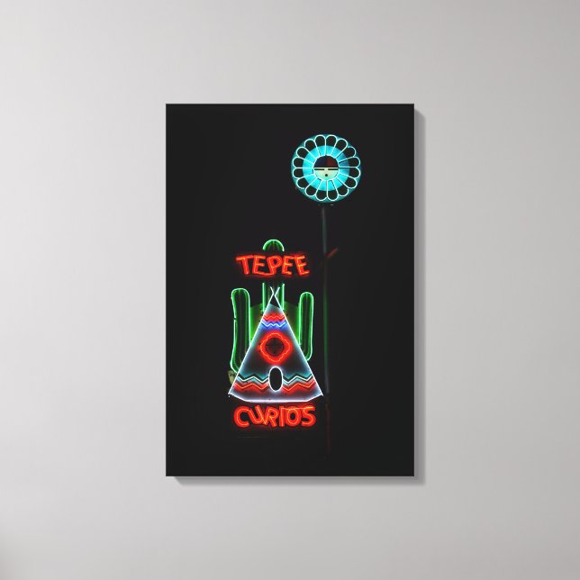 Lienzo Rótulo Tepee Curios Neon, Tucumcari, Nuevo México (Anverso)