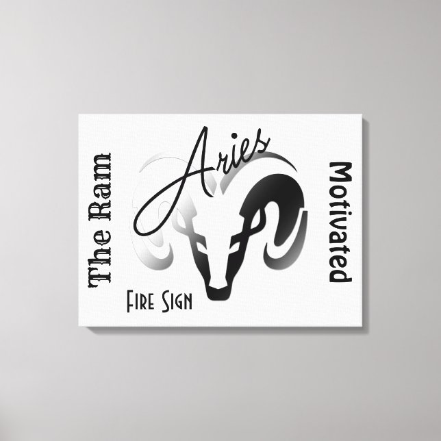Lienzo Rótulo y símbolo de Aries Zodiac (Anverso)