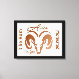 Lienzo Rótulo y símbolo zodiaco de bronce enmarcado