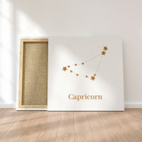 Rótulo Zodiac moderno Capricornio de oro | Tierra 
