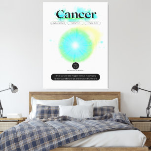 Lienzo Rótulo Zodiaco moderno Cáncer Cita Elemento Agua