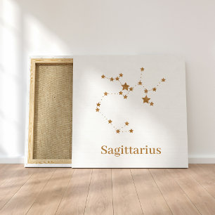 Lienzo Rótulo Zodiaco moderno Sagittarius de Oro  Incendi