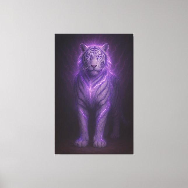 Lienzo Royal Blue Aura White Tiger – Supreme Presence (Anverso)