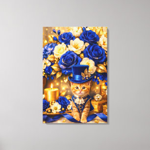 Lienzo Royal Blue Rose Kitten