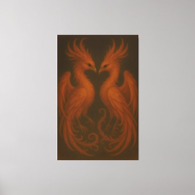 Lienzo Royal Fire Phoenix Pair – Luxury Canvas Art (Anverso)