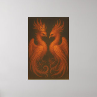 Lienzo Royal Gold Phoenix Pair · Luxury Fine Art Canvas