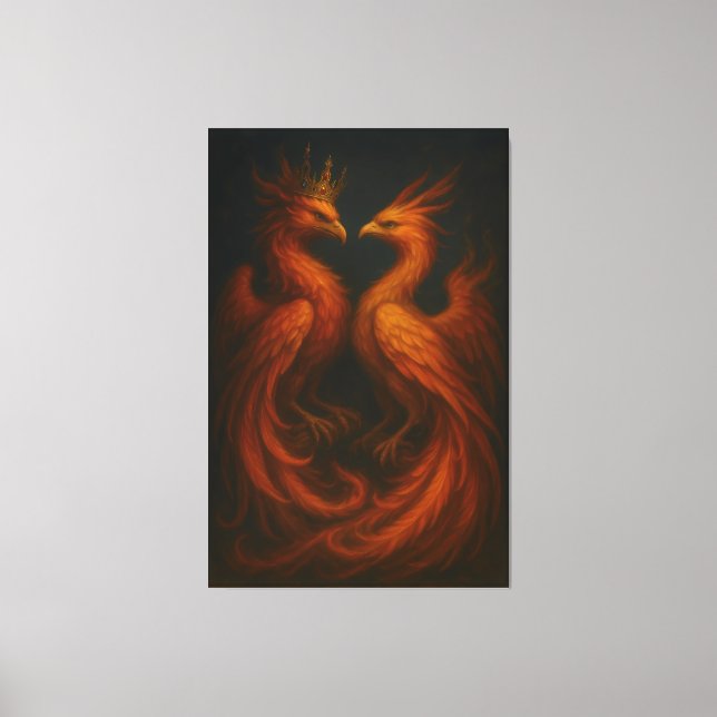 Lienzo Royal Gold Phoenix Pair · Luxury Fine Art Canvas (Anverso)