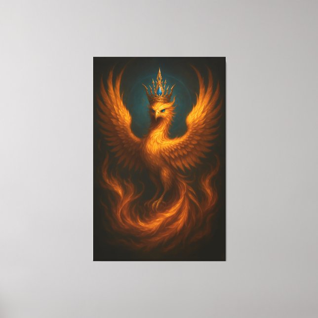 Lienzo Royal Golden Phoenix · Luxury Fine Art Canvas Prin (Anverso)