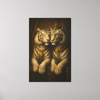 Lienzo Royal White Tiger Couple • Fine Art Canvas