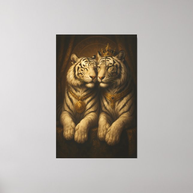 Lienzo Royal White Tiger Couple • Fine Art Canvas (Anverso)