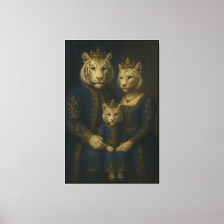 Lienzo Royal White Tiger Family · Blue Sapphire Crown Can
