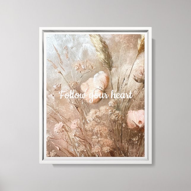 Lienzo Rubor Beige Moda Boho Floral (Anverso)