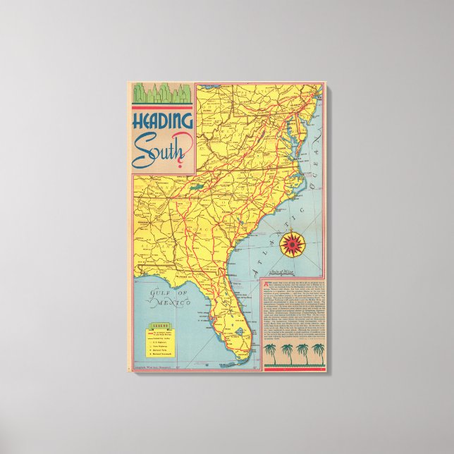 Lienzo Rúbrica Sur - Costa Este Estados Unidos (Anverso)