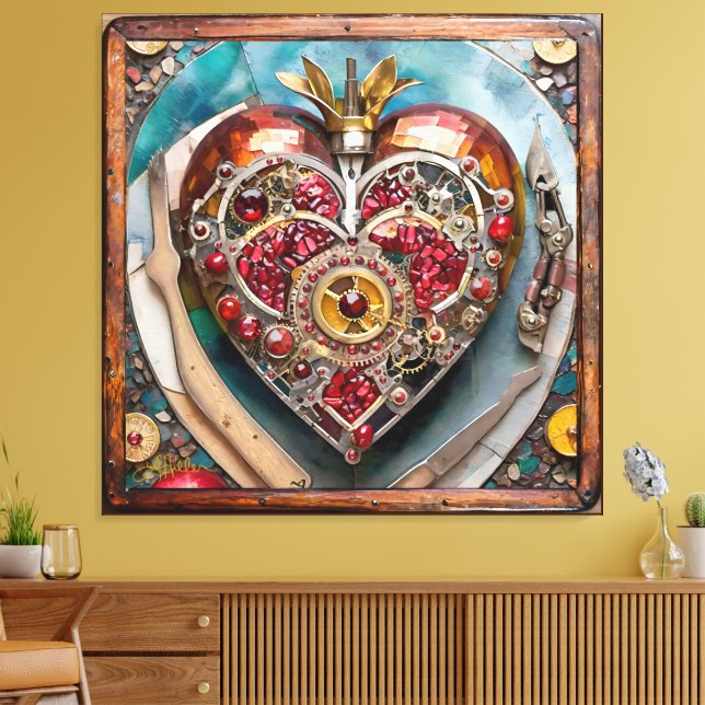 Lienzo Ruby Pomegranate Heart Steampunk Series (Insitu (Sala de estar))