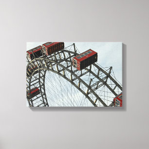 Lienzo Rueda de la Ferrocarril del Prater, Viena, Austria