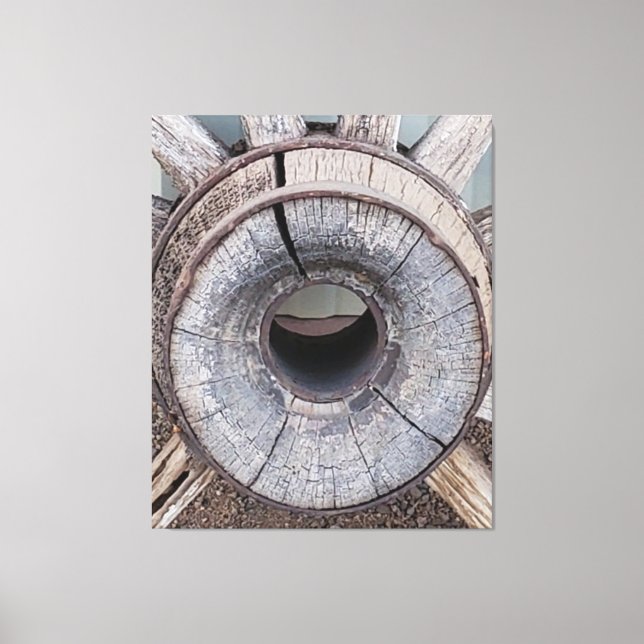 Lienzo Rueda de vagón del viejo oeste ruso (Anverso)