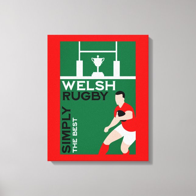 Lienzo Rugby Wales Fan Art (Anverso)