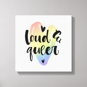 Lienzo Ruidoso y queer  Corazón acuarela