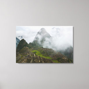 Lienzo Ruinas antiguas de Machu Picchu con Andes