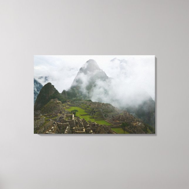 Lienzo Ruinas antiguas de Machu Picchu con Andes (Anverso)