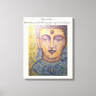Lienzo Rumi Cita Buddha Watercolor Canvas Wall Art