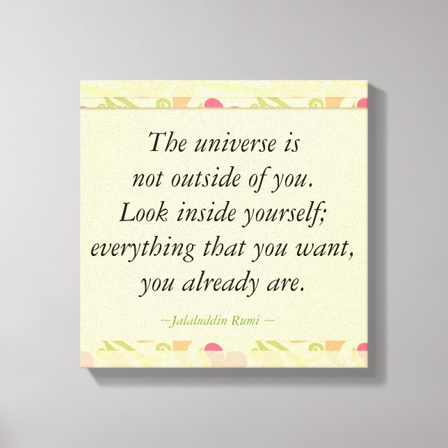 Lienzo Rumi Inspirador buscar entre comillas (Anverso)