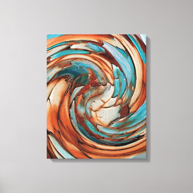 Lienzo Rust N Verde azulado Abstract Dolphin vs Eagle Can (Anverso)