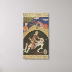Lienzo Rustam mata el Div blanco de Mazandaran, illustra