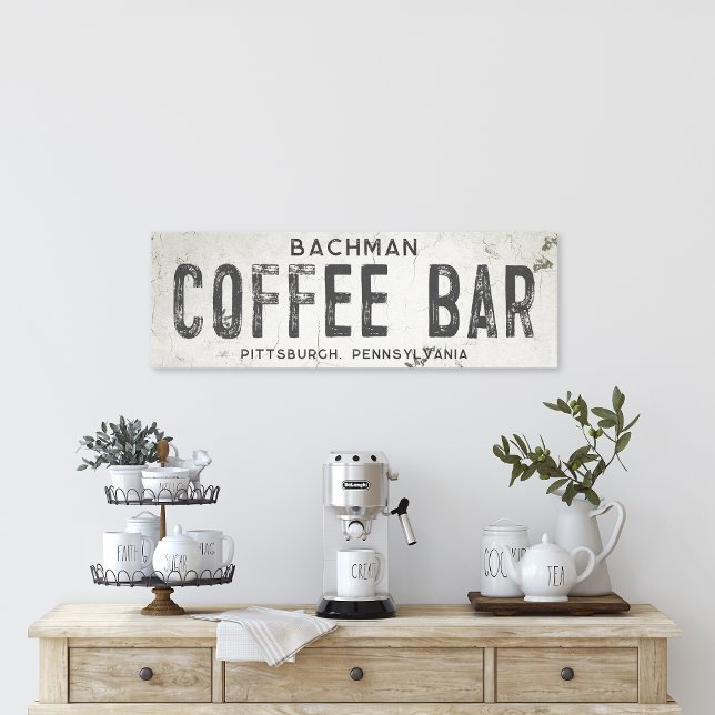 Lienzo Rustic Modern Farmhouse Coffee Bar & City (Subido por el creador)