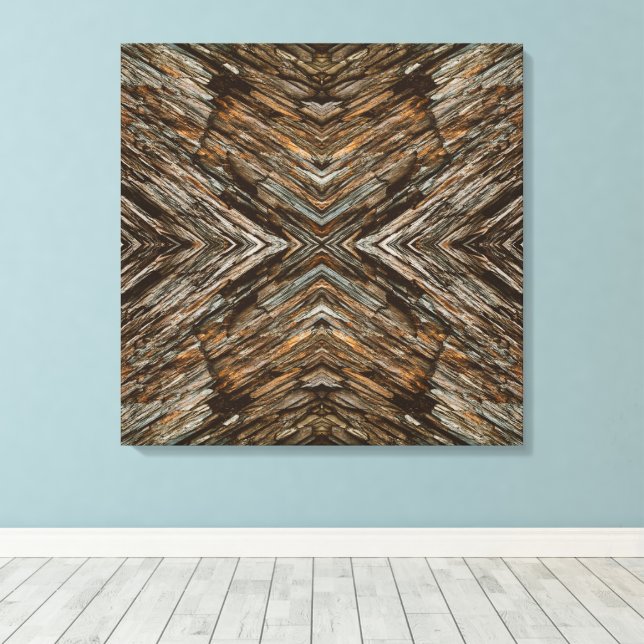Lienzo Rustic Tree Bark Photo Southwest Diamond Pattern (Insitu (piso de madera))