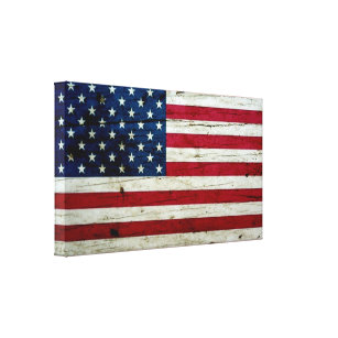 Lienzo Rústica de la madera de la bandera estadounidense 