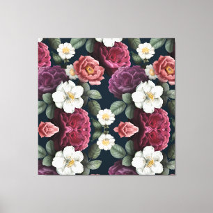 Lienzo Rústico floral de Borgoña