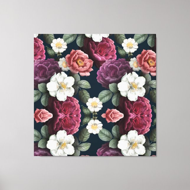 Lienzo Rústico floral de Borgoña (Anverso)