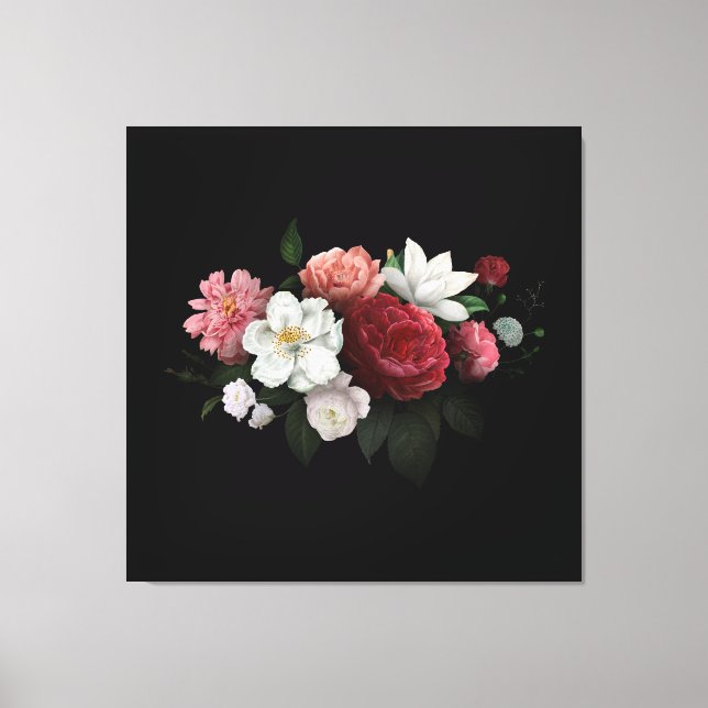 Lienzo Rústico floral de Borgoña (Anverso)