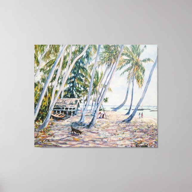 Lienzo Rustling Palms Zanzibar 2002 (Anverso)