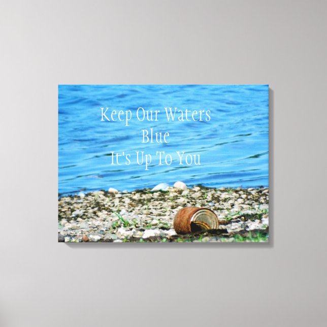 Lienzo Rusty Can By Blue Water Mensaje Wraped Canvas (Anverso)