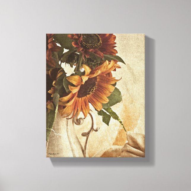 Lienzo Rusty Naranja Sunflowers (Anverso)