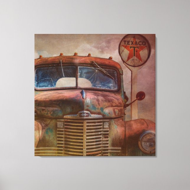 Lienzo Rusty Viejo Coche Antiguo (Anverso)