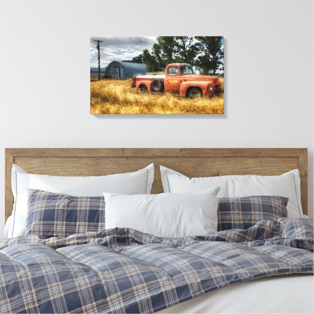Lienzo Ruta 66 Recogida Camión Pintura de acuarela (Insitu(Dormitorio))