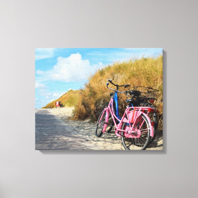 Lienzo Ruta A La Playa Con Bicicletas | Norderney, Aleman (Anverso)