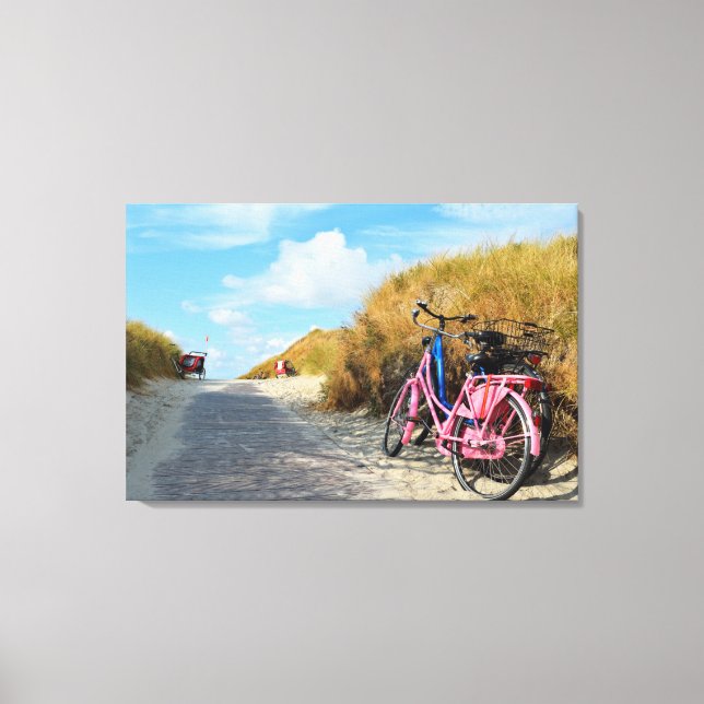 Lienzo Ruta A La Playa Con Bicicletas | Norderney, Aleman (Anverso)