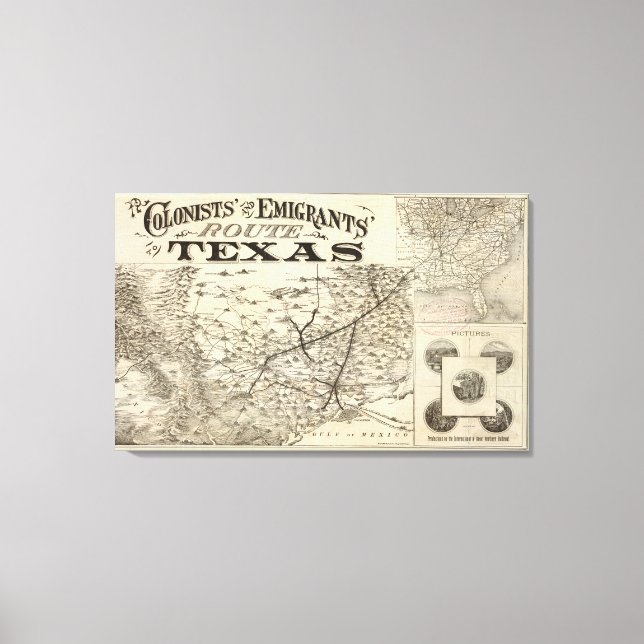 Lienzo Ruta a Texas (Anverso)