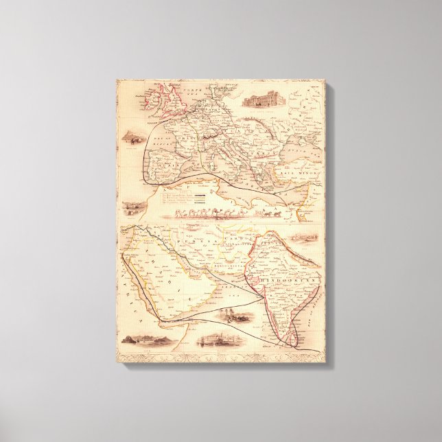 Lienzo Ruta terrestre a la India (Anverso)