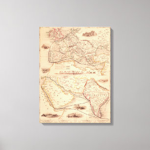 Lienzo Ruta terrestre a la India