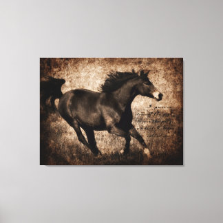 Lienzo Rutic Sepia Galloping Horse