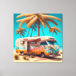 Lienzo RV Retro y Palmeras